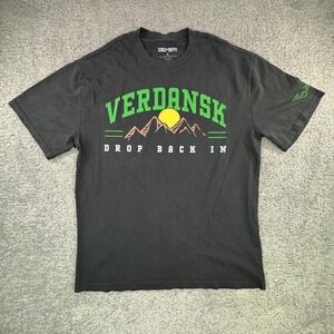 Call of Duty Warzone Verdansk Drop Back In Graphic T-Shirt Mens L Black Cotton